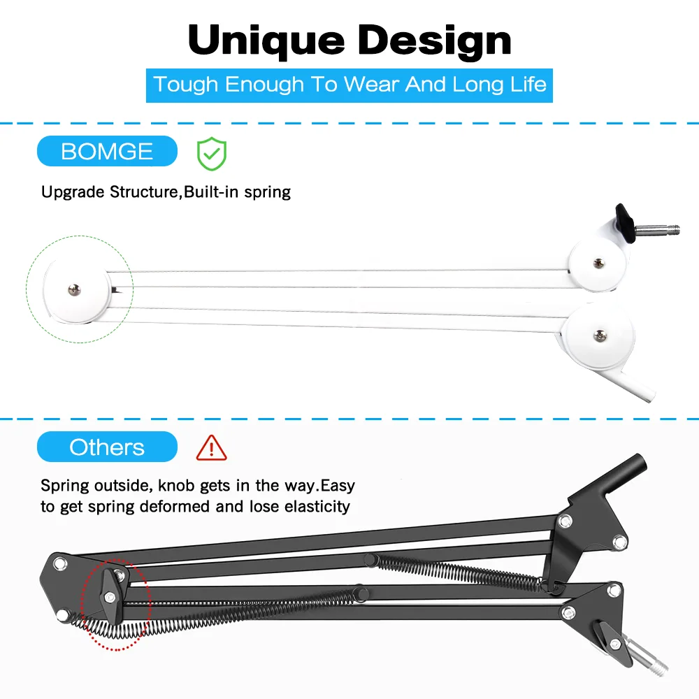 BOMGE Heavy Duty mikrofon ramię wysięgnika stojak regulowane zawieszenie Scissor ulepszony stojak na mikrofon na niebieski Yeti niebieski uchwyt