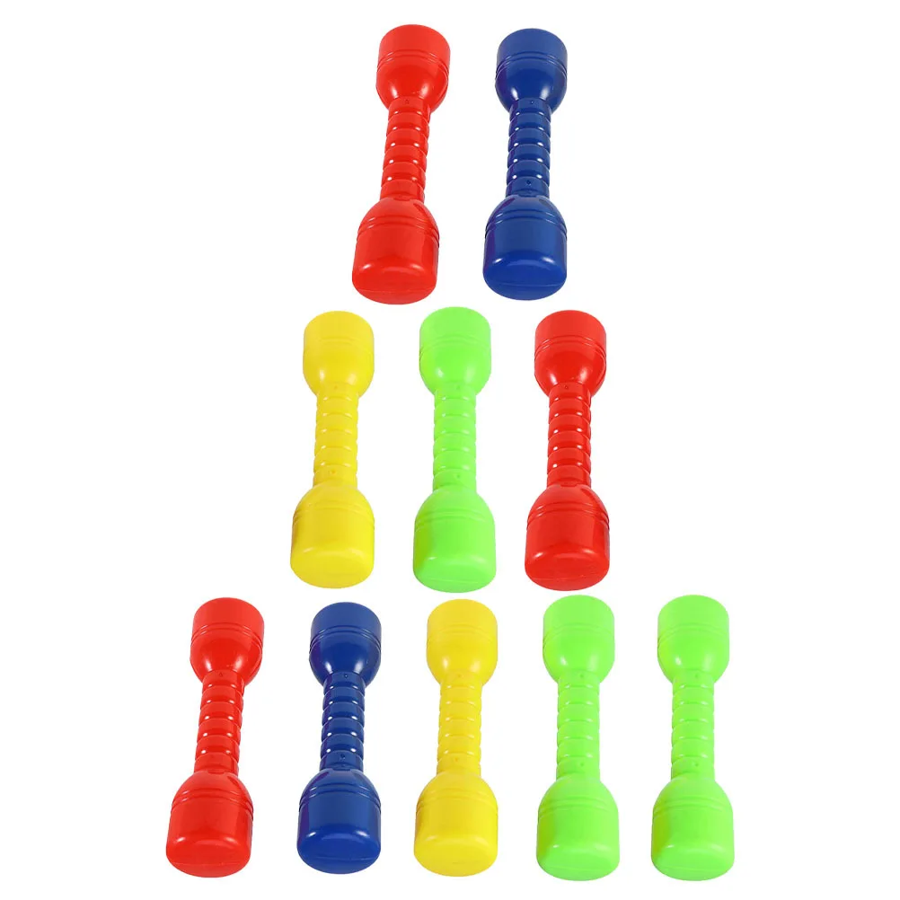 

10Pcs Ergonomic ABS Plastic Dumbbells Kids Exercise Hand Eye Coordination Small Barbells Kindergarten Fitness Training Tools