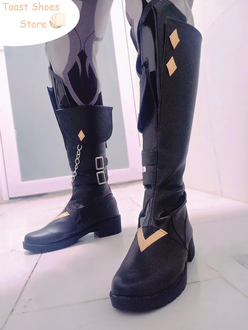 Tartaglia Cosplay Schuhe Gens hin impact Cosplay Prop Pu Lederschuhe Halloween Karneval Stiefel Kostüm Requisite