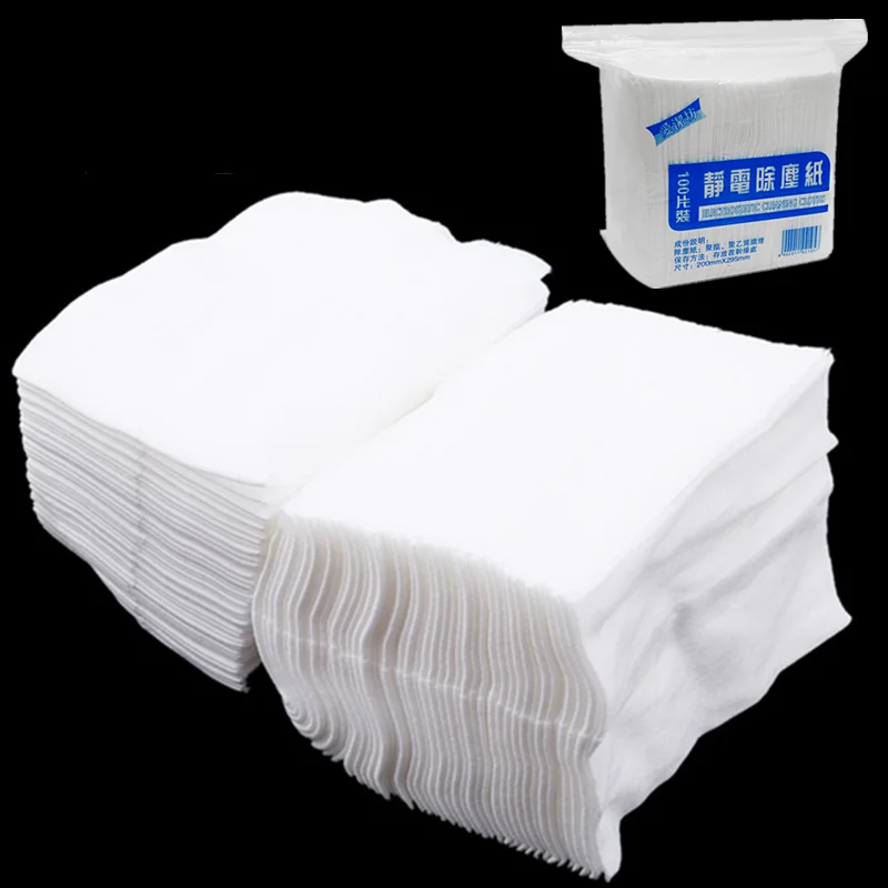 

100 шт./упак. Электростатическая бумага для удаления пыли, салфетка для уборки, тряпка, абразивная губка, одноразовая сменная бумага для швабры, кухонные принадлежности