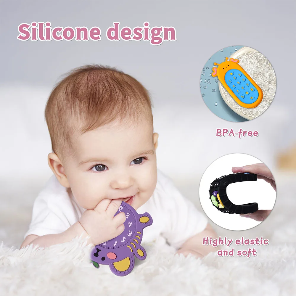 TYRY.HU 1Pc Baby Silicone Teether Toys Remote Control Shape Teether Rodent Gum Pain Relief Teething Toy Kids Sensory Educational