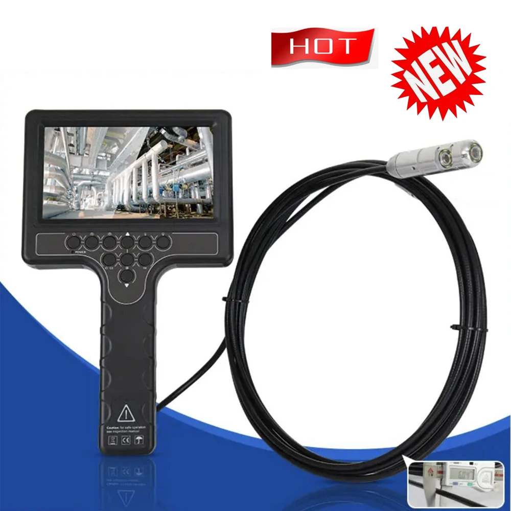 

10M Cable 23MM Pipe Inspection Camera with DVR 16GB TF Card, Sewer Drain Industrial Endoscope 7" Monitor AHD 720P Camera System