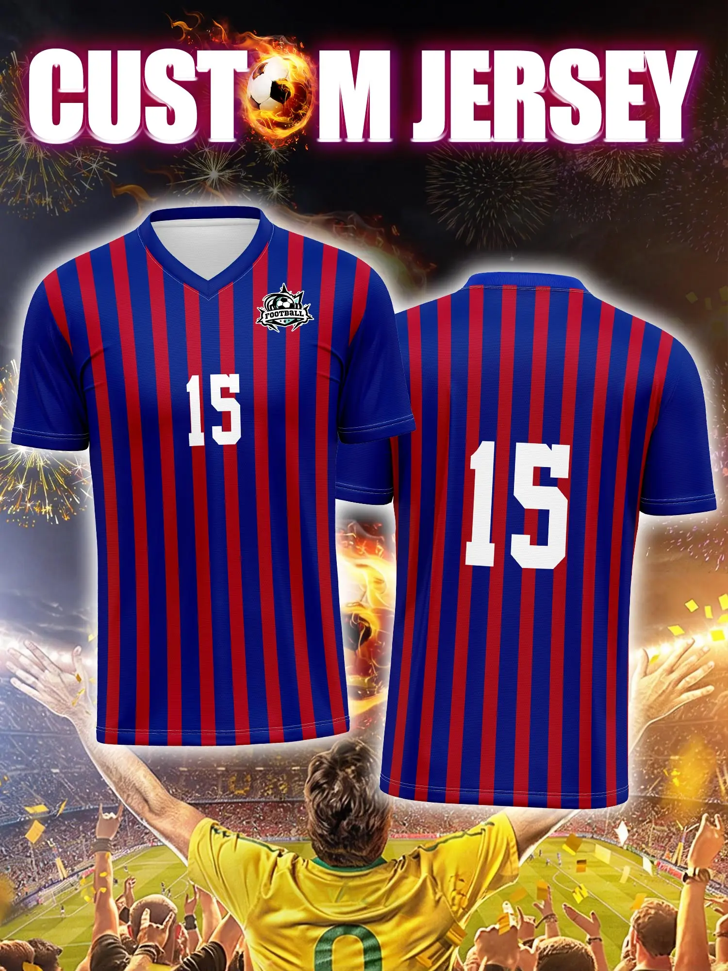 

Спортивная футболка с V-образным вырезом для взрослых и детей, с индивидуальным именем и номером, быстросохнущая, модная, с сублимационной печатью, 2026