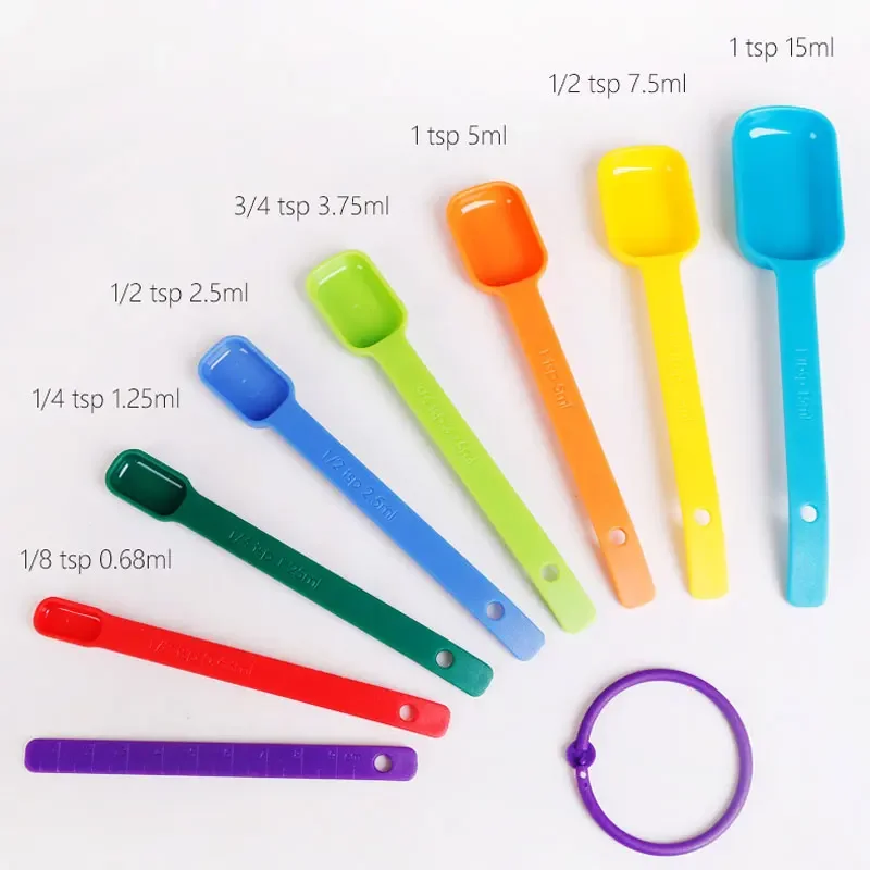 Measuring Spoon Color Plastic 15-piece /set Scale  Measuring Spoon  Set  Baking Tea Coffee Kitchen Tool Set  Coffee Spoon