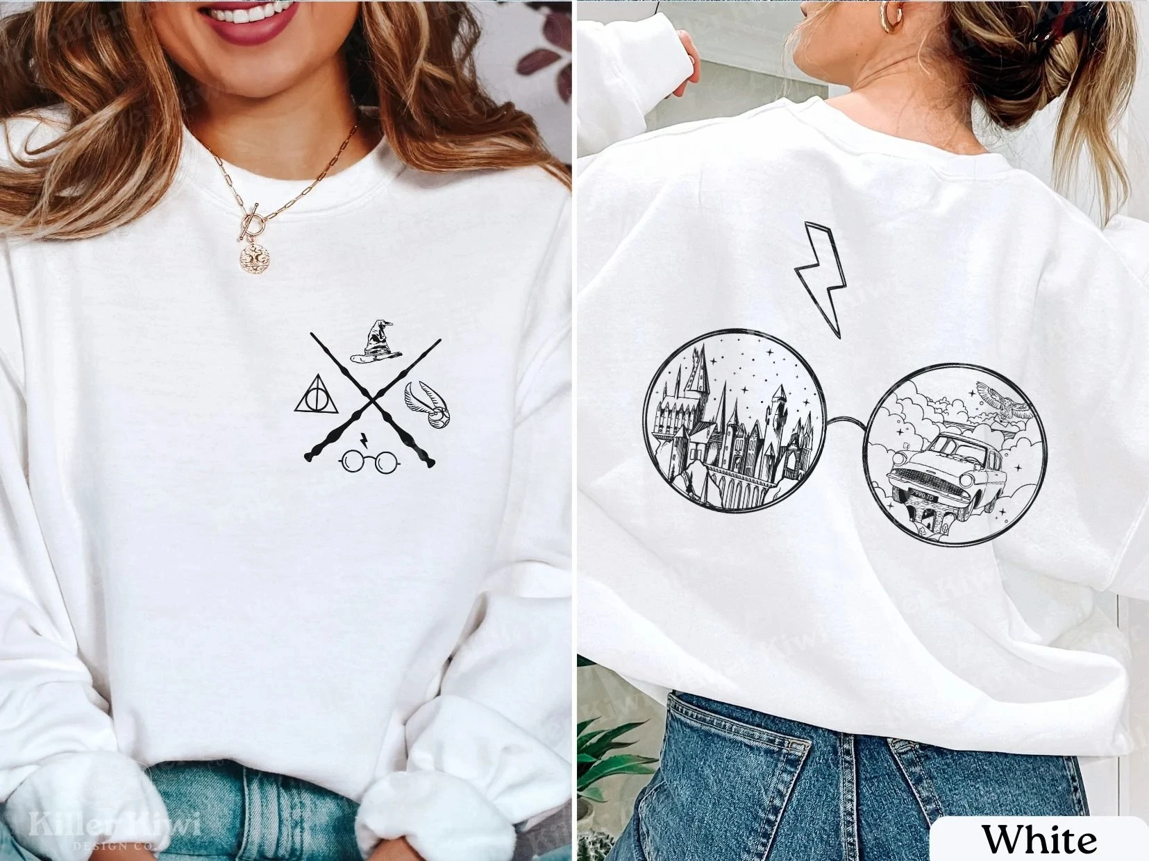 

New Hot Sale Popular All Match Casual Female Clothes Cartoon Vintage Magic Castles and Cars in The Eye Print Women Sweatshirt