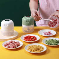 100/250mL Mini Electric Garlic Masher Chopper Cutter Ginger Masher Machine for Kitchen Food Crusher Chili Vegetable USB Charging