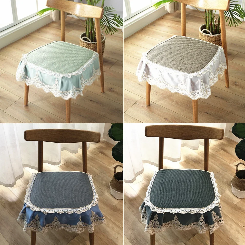 2024 Newest New Summer Solid Color Ice Silk Rattan Cooling Mat Cushion/Oval Dining Chair Cushion Office Chair Cushion 틈새쿠션