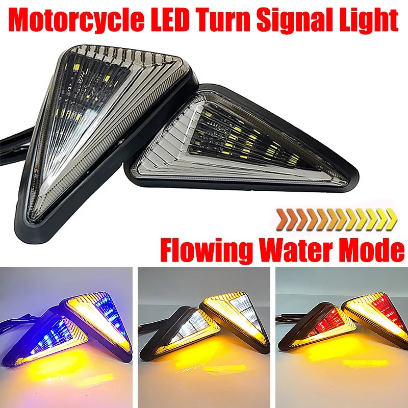 Motorcycle LED Turn Signal Light Flush Mount Blinker 12V 10mm Flowing Water Triangle LED Flashing For Motorcycle Indicator Lamp