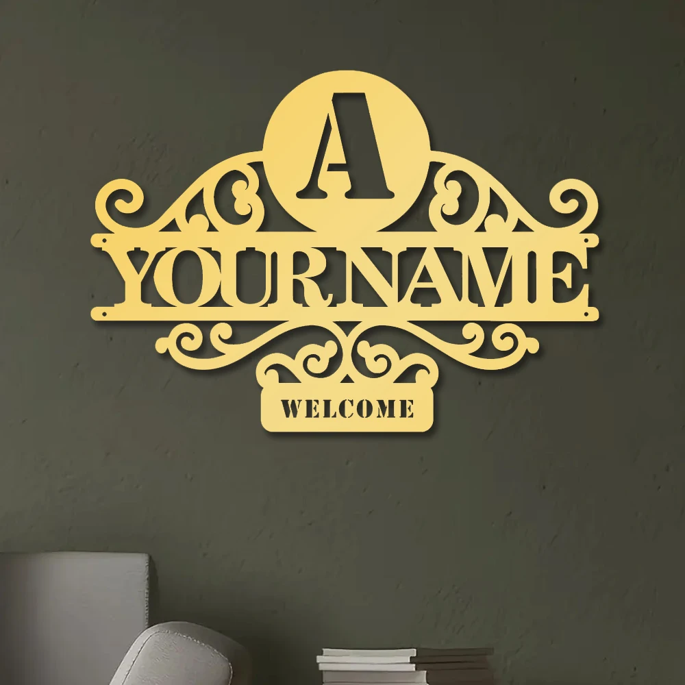 1pc 26 styles Welcome home Personalized name  Metal Signs Iron Plaque Iron Painting for Living Room Decor