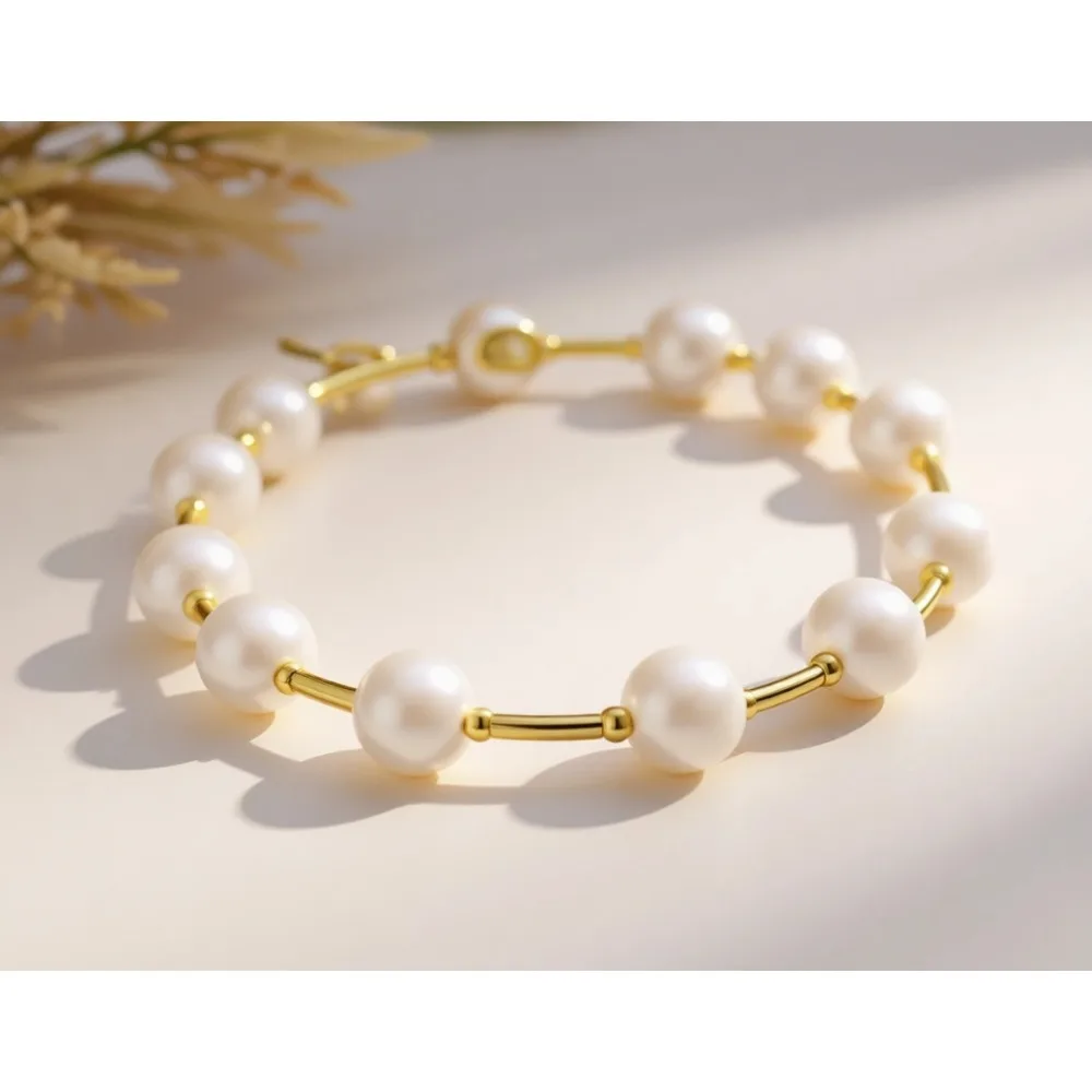 

11 элегантных дизайнов браслетов с белым жемчугом, 10 мм