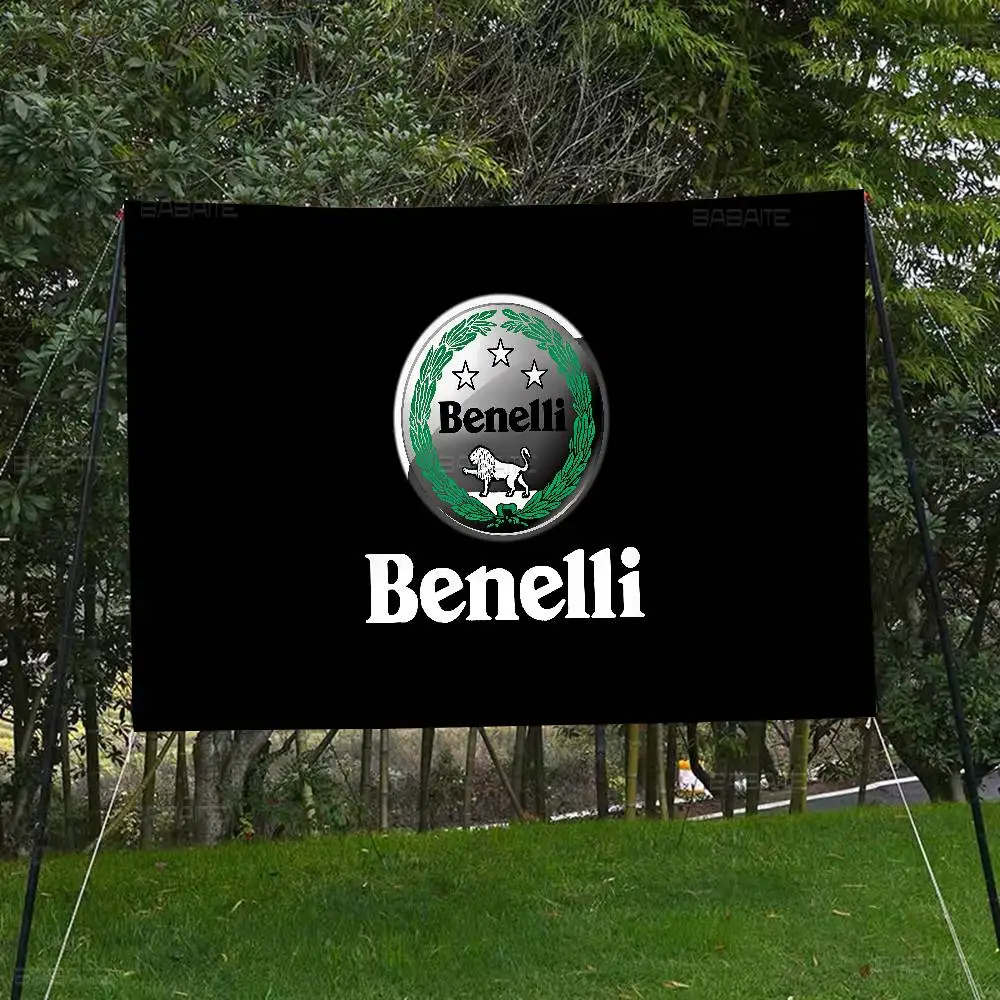 B-Benelli logo Small Size Cheerleading Banner Hand Pulled Flag Outdoor Atmosphere Flags