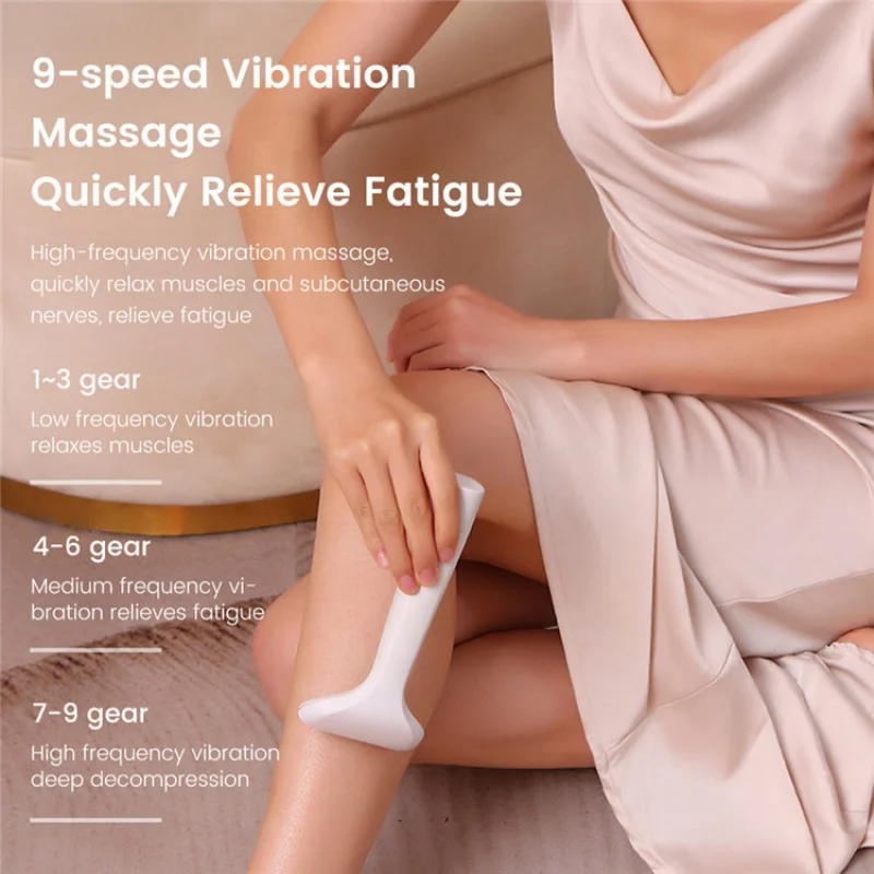 Dubbele Massage Hoofd Beauty Apparaat Oog Acupunten Stok Vibratie Face Lift Warm Kompres Schrapen Elektrische Warmte Bian Stone