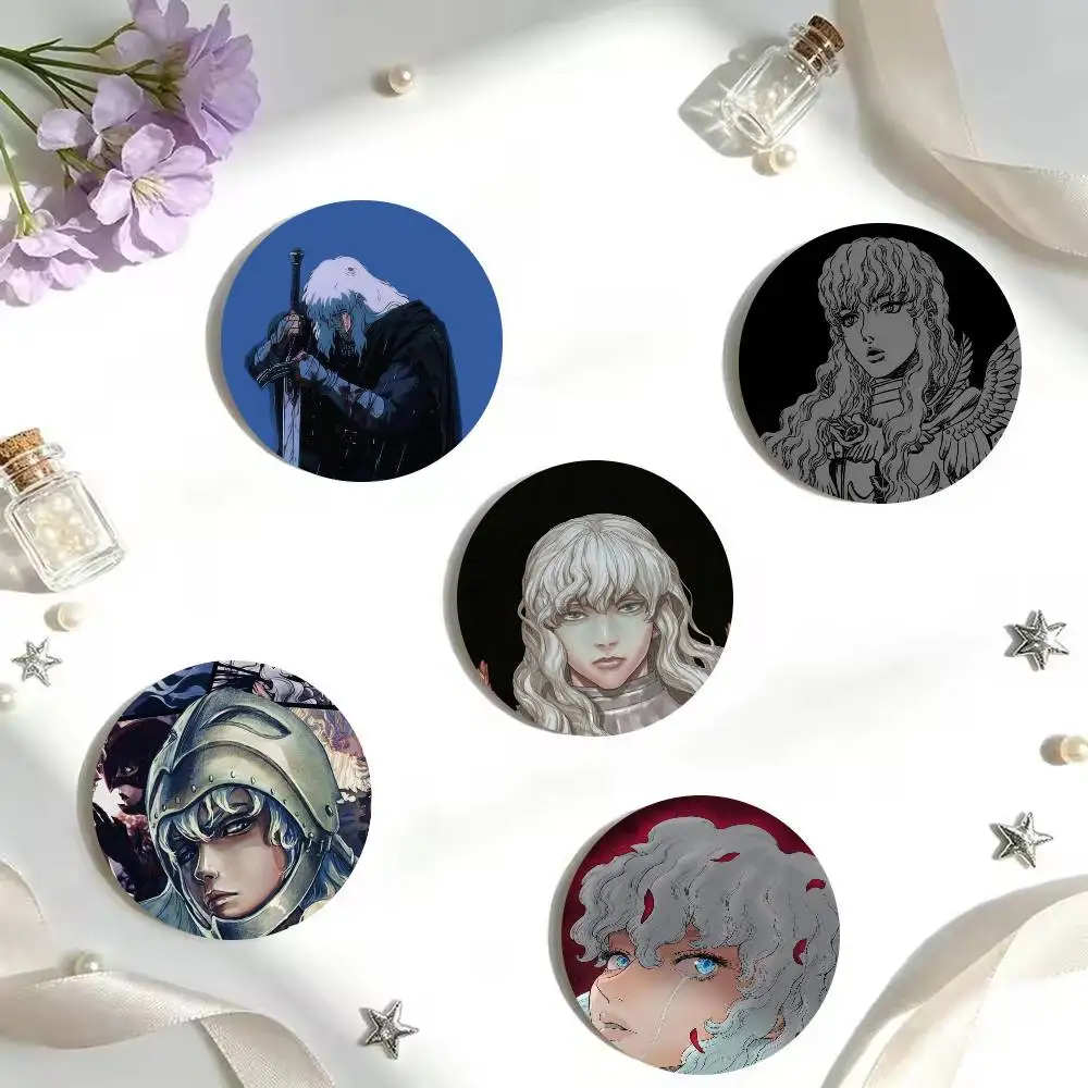 Griffith B-BerserkS 25 32 44 58 75mm Round Badges Brooches Lapel Pins Fashion Accessory Holiday Present Gift