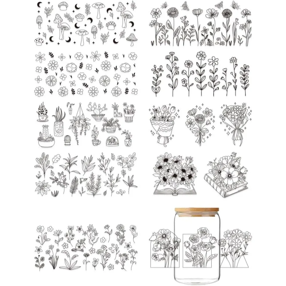 10 Sheets Flower Uv… - image