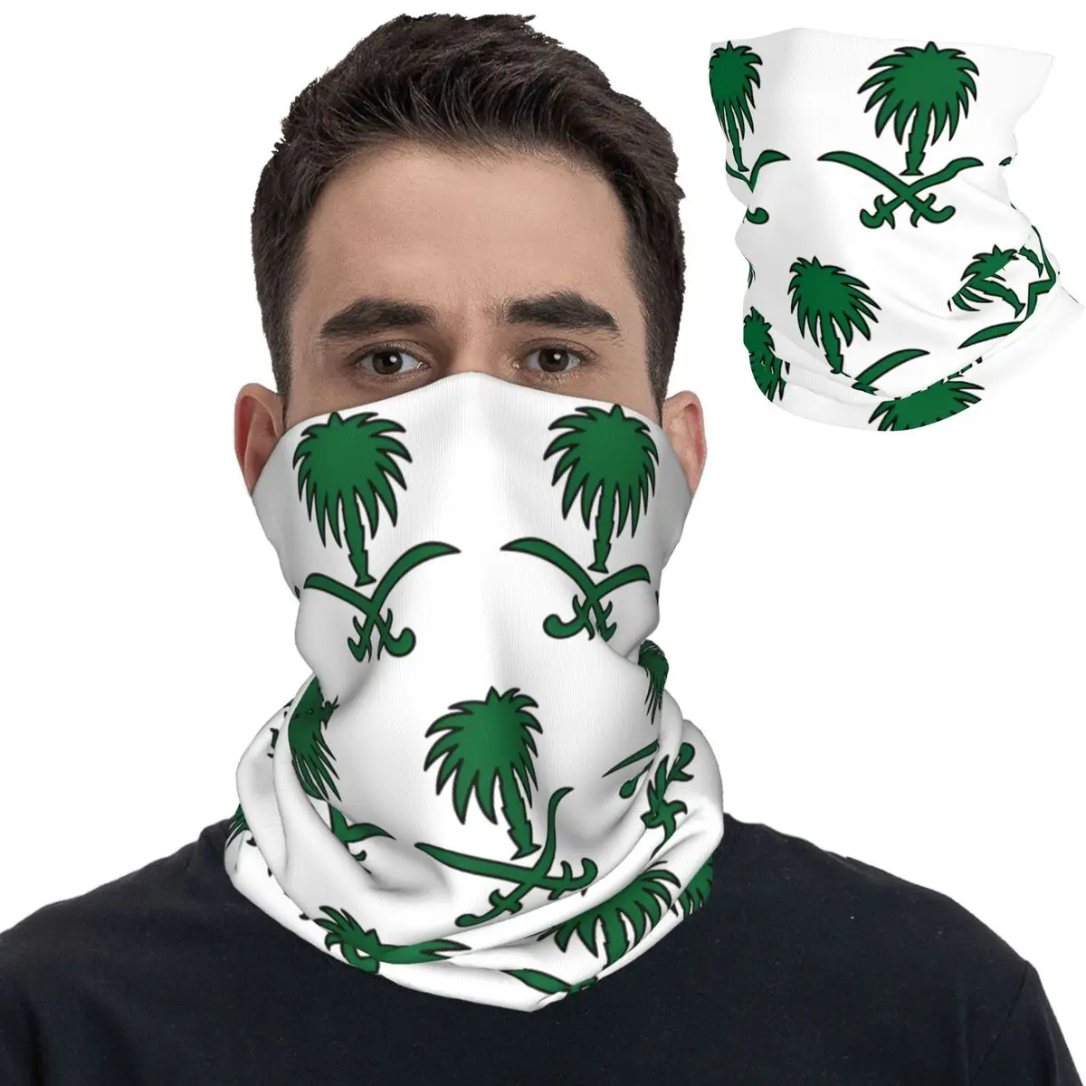 Kingdom Of Saudi Arabia Symbol Bandana Neck Cover Printed Mask Scarf Warm Cycling Scarf Running Unisex Adult Washable