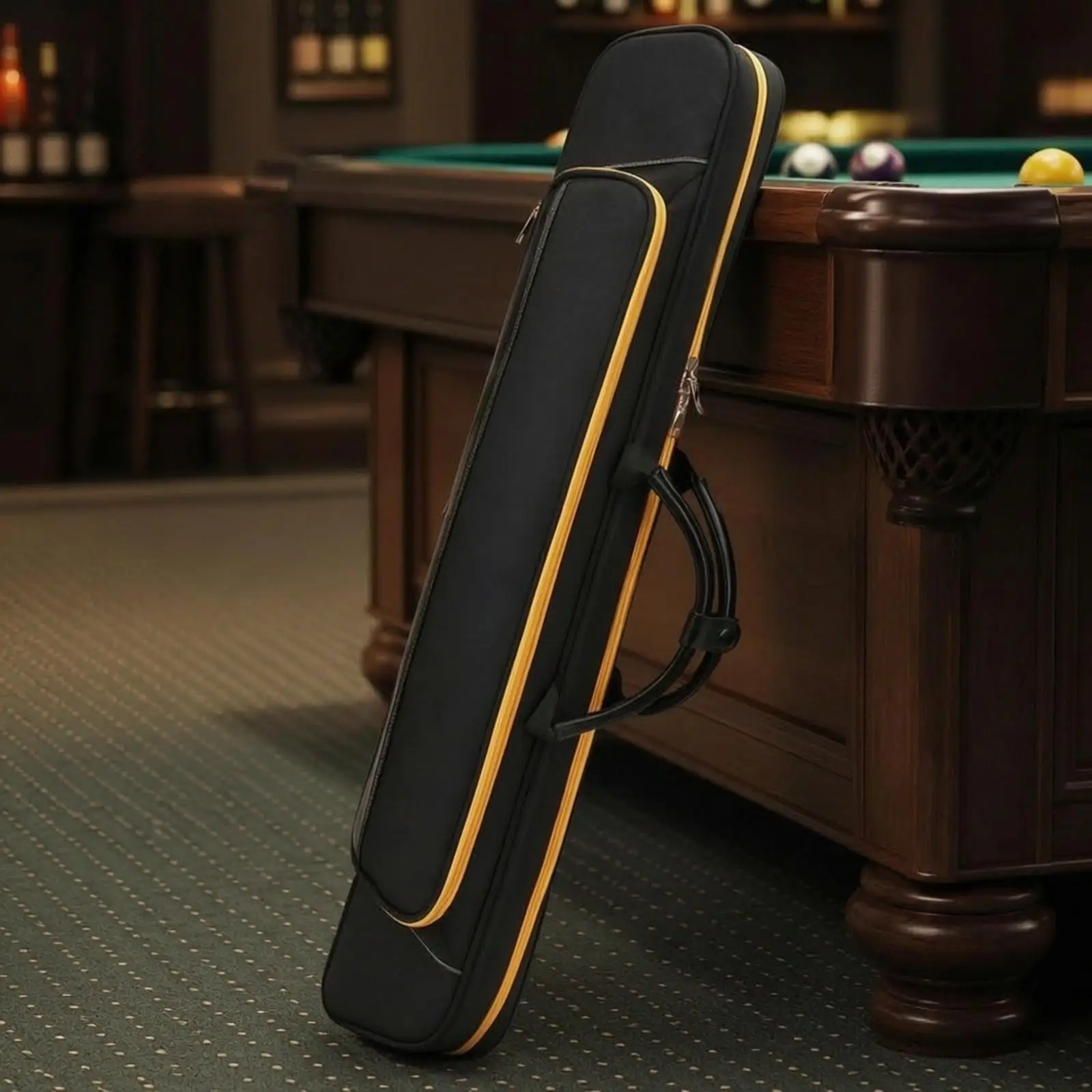 Premium Billiard Cue Case for Pool Players with Comfortable Grip Handle and Waterproof Protection
