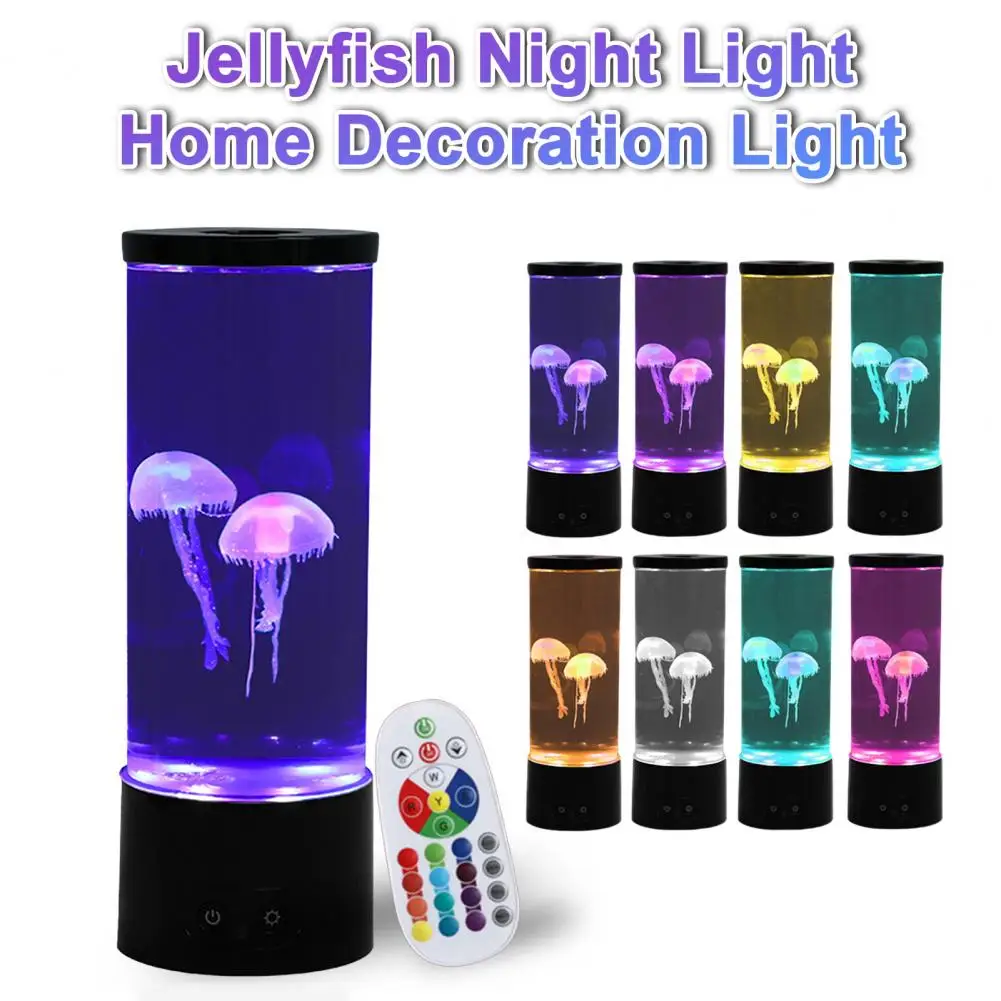 Creative Jellyfish Light Led Aquarium Night Light 17 color Lighting Remote Control Fantasy Bedside Lamps Christmas Gift