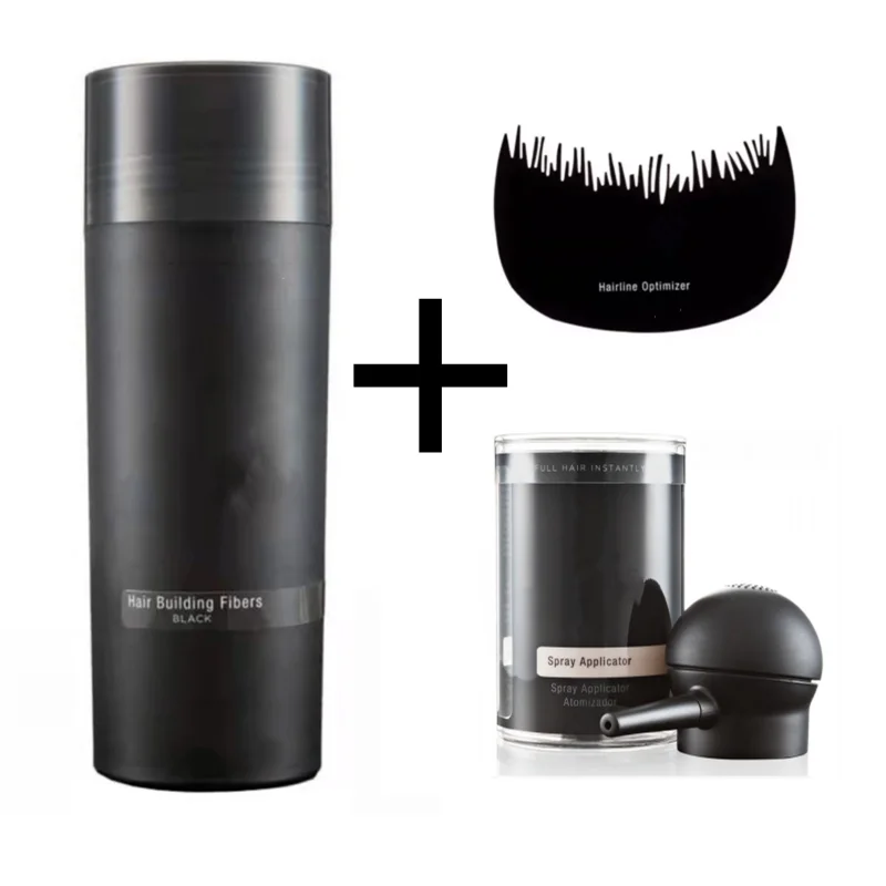 

3pcs Hair Building Fiber Applicator Spray Instant Salon Hair Treatment Keratin Powders Hair Regrowth Fiber Thickening 9 color