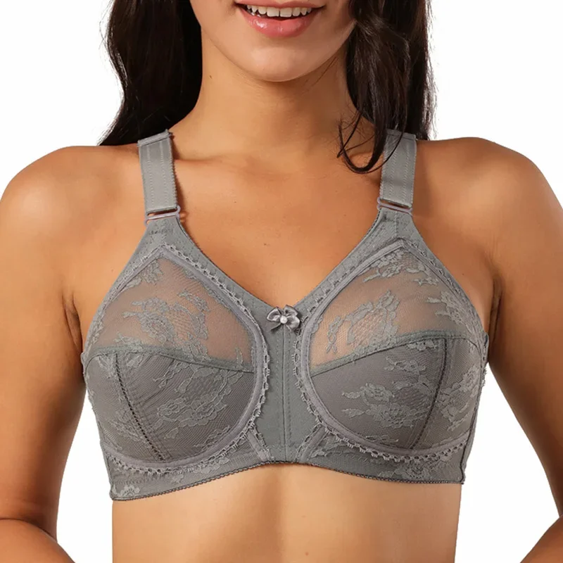 Reggiseni floreali di bellezza da donna Reggiseno seno grande Taglie forti Reggiseno di pizzo taglie forti Reggiseni trasparenti sexy senza spugna