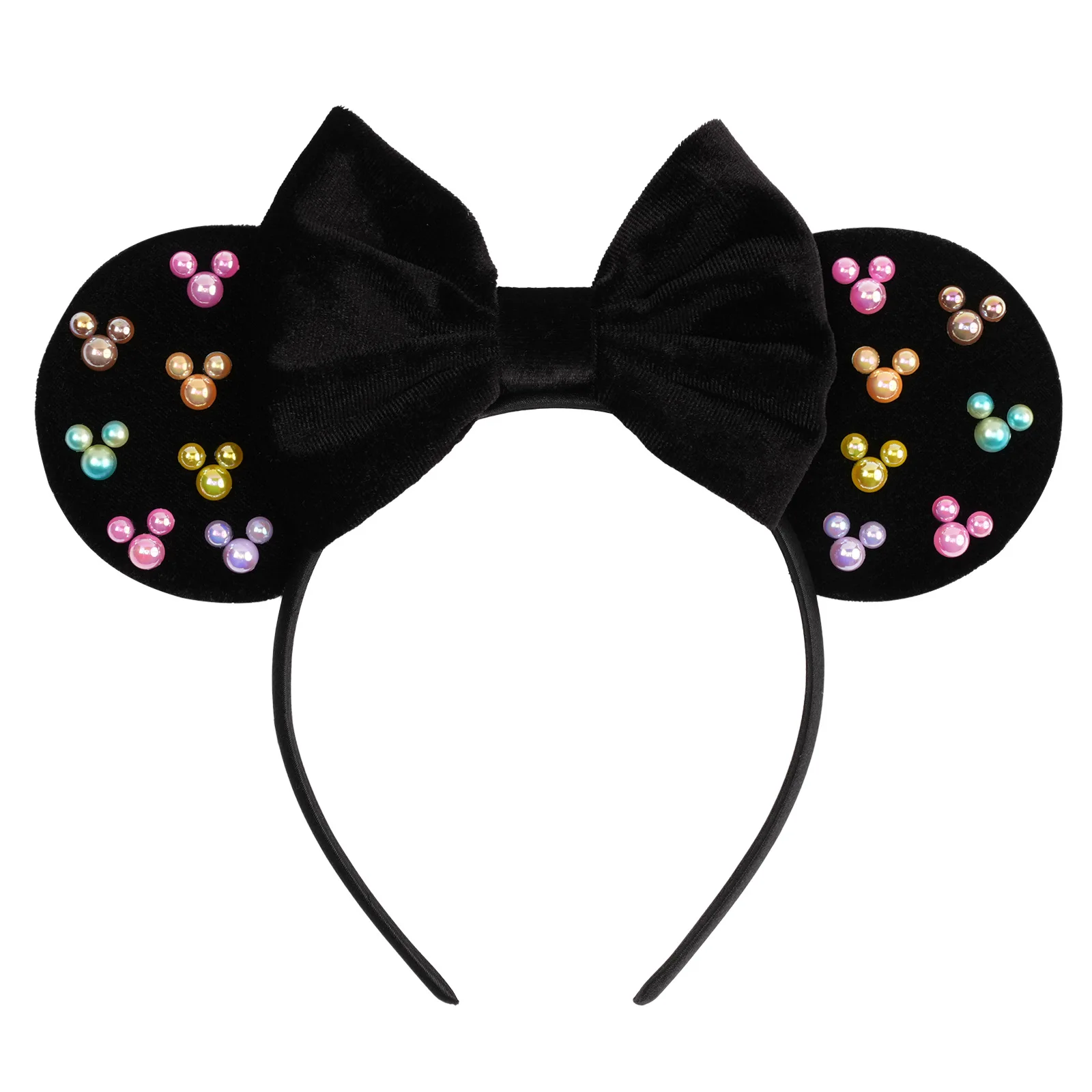 Mickey Mädchen Samt-Ohren Haarband Weiches Schleifenband Halloween-Party Weihnachten Haaraccessoires – Detail 5