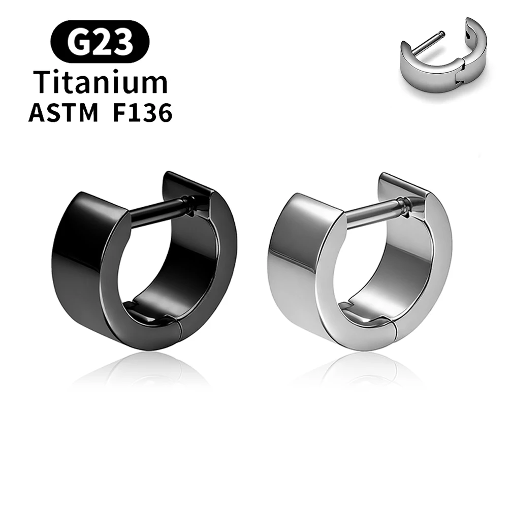 ASTM F136 Titan Hoop-Ohrringe Punk Gothic Einfache Ohrclips 16G für Männer und Frauen Knorpel Helix Conch Tragus Lobe Piercing Schmuck