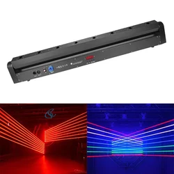 8 Eyes Laser Beam Moving Head Light Red Laser DMX512 Control Bar DJ Stage Light Projector Disco Party Wedding