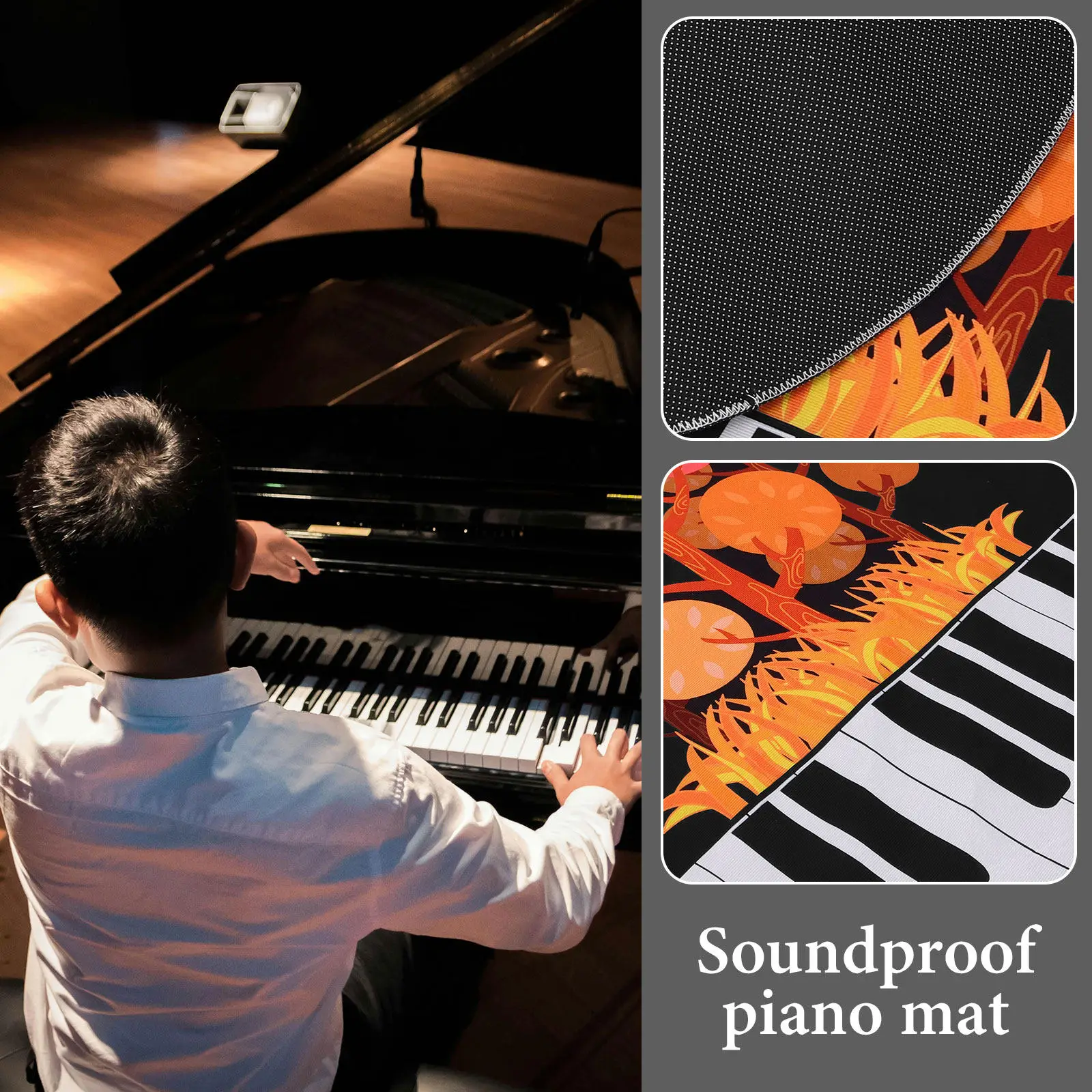 

Звукоизоляционный коврик для пианино, толстый противоскользящий ковер, амортизирующая подушка для сиденья пианино, защитный напольный коврик, звукопоглощающая подкладка