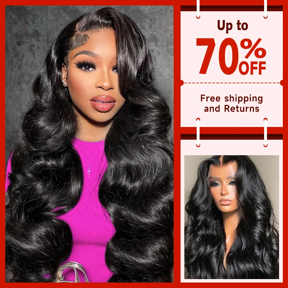 Perruque Lace Front Wig Body Wave Remy Naturelle, Cheveux Humains, 13x5, 13x6, 13x5, Densité 300, 30 40 Pouces, pour Femme Africaine