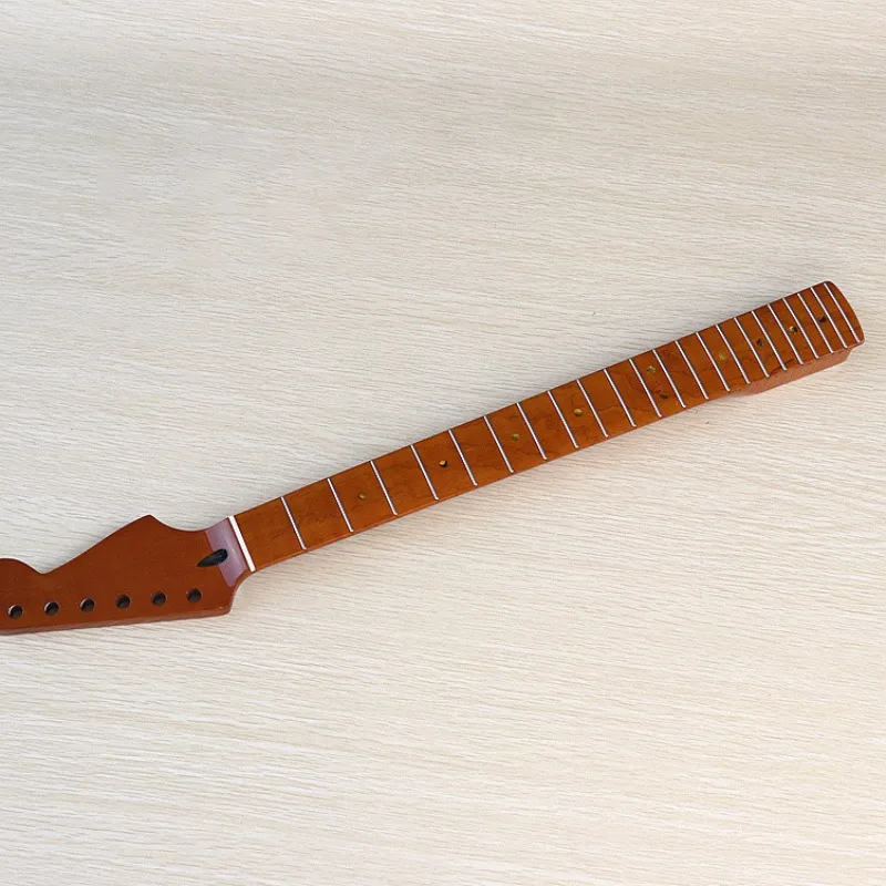 Tiger pattern baked maple 6 strings 22 frets round silk bright 5.6 wide guitar neck assembly DIY electric guitar accessories