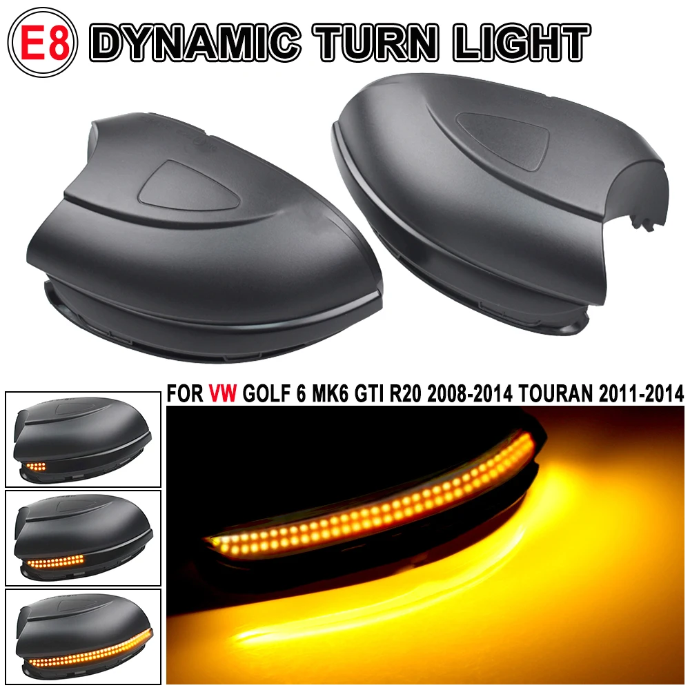 Dynamic Turn Signal Light Flowing Water Blinker Flashing Indicator Signal For Volkswagen VW GOLF 6 VI MK6 GTI R line R20 Touran