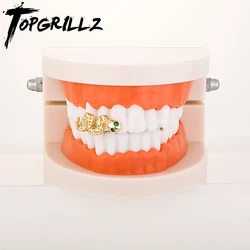 TOPGRILLZ Anime Cosplay Costumes Grillz Green Eye Snake Design Grills Bling Teeth Caps Halloween Joker Cosplay Costumes DIY