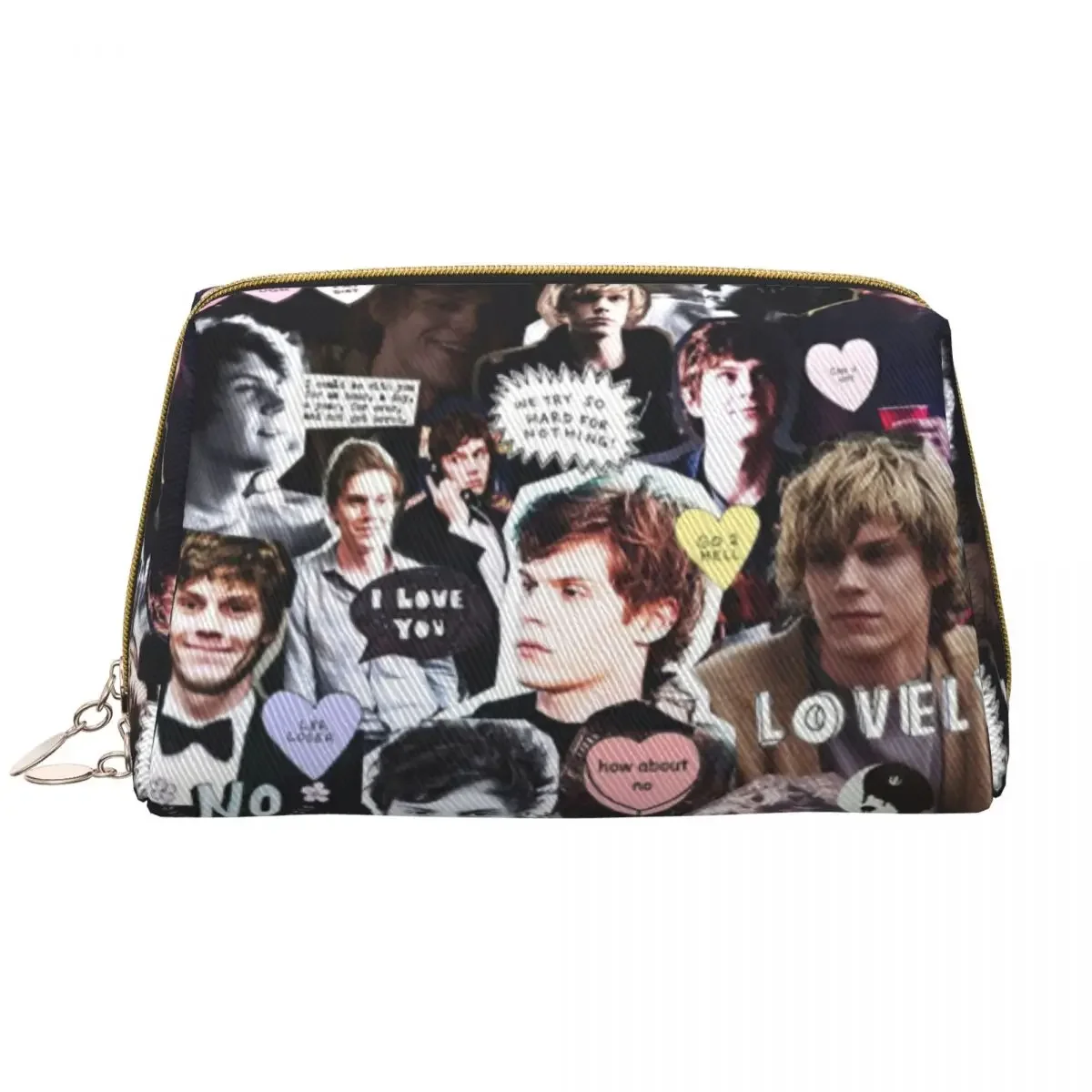 Actor Star Movie Evan Peters Cosmetic Bag Women Kawaii Big Capacity Makeup Case Beauty Storage Toiletry Bags