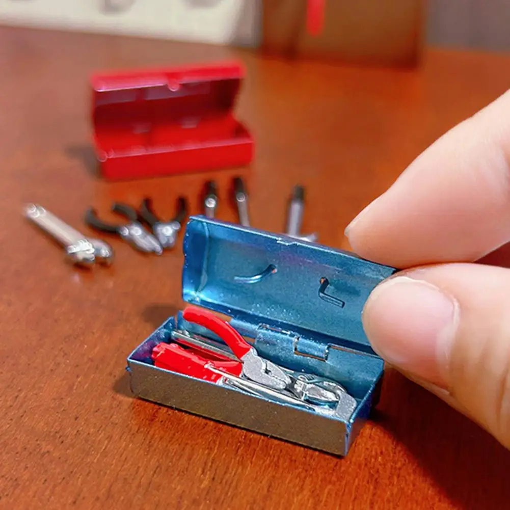 Mini Doll Mansion Tools Miniature Dolls House Tools Set for Pretend Play Metal Home Repair Multi-tool Model
