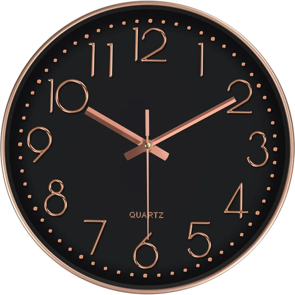 

8-inch battery powered silent wall clock, analog wall clock with oversized digital tempered glass clock face