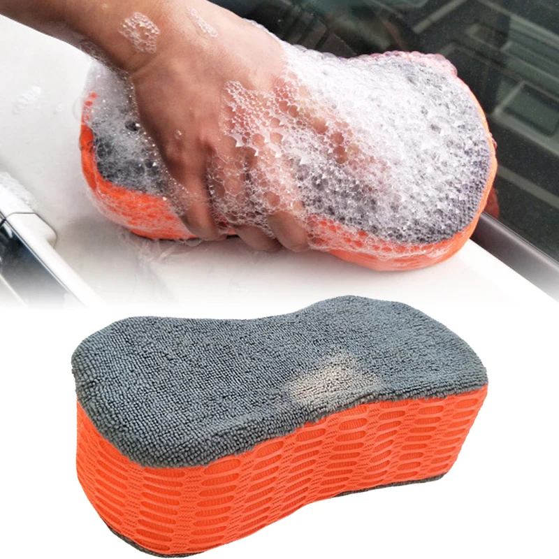 

2pcs Car Wash Mesh Sponge 8-shaped Double-sided Sponge High Density Water Absorption Car Cleaning Sponge Auto Detailing Brush