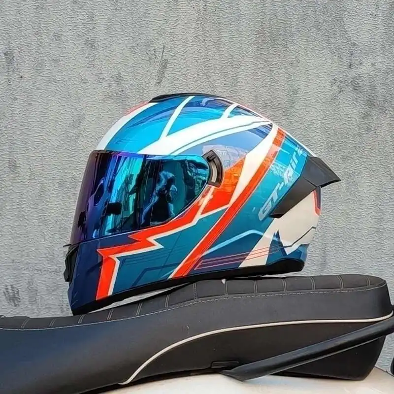 

Sports helmet approved by DOT electric four seasons Motorcycle Helmet four seasons LVS Professional racing dual lens safety