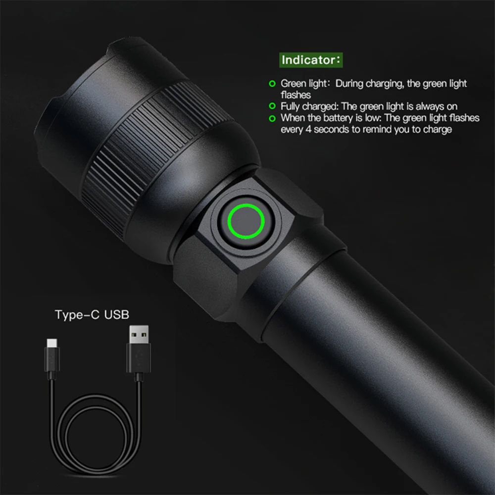 TANK007 KZ02 Led Flashlight Aluminum Alloy Tactical Hunting Torch Usb Rechargeable Zoomable Lantern 18650 Batter