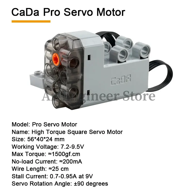 CaDA Power Functions M/L/Servo Motor Building Blocks Motorized Technical Parts 2.4G Train Remote Control Kit Toys for Adult Kids view 5