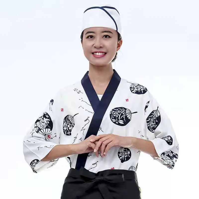 Japan Style Chef Uniform Food Service Sushi Restaurant Bar Kitchen Waiter Workwear Women Men Chef Jackets Catering Work Clothes