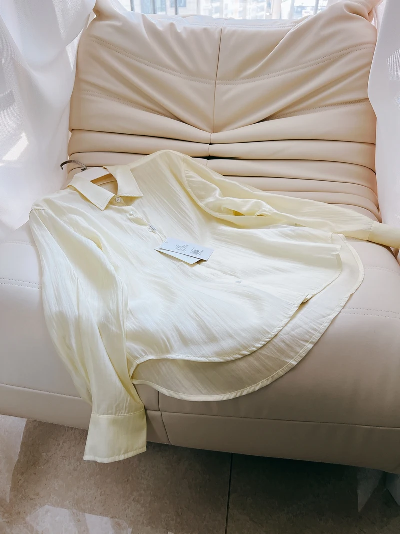 Printemps été 2024 femmes ample confortable léger respirant Long Sve Protection solaire soie irt décontracté Sle C...