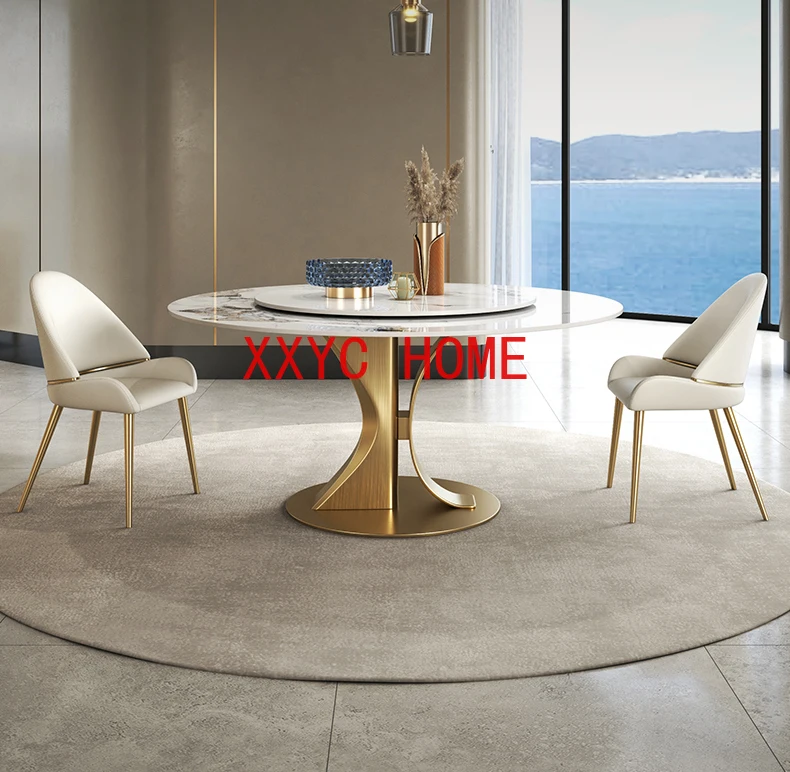 round Stone Plate Turntable Creative Modern and Simple Household Bright Pandora Stone Plate Dining Table