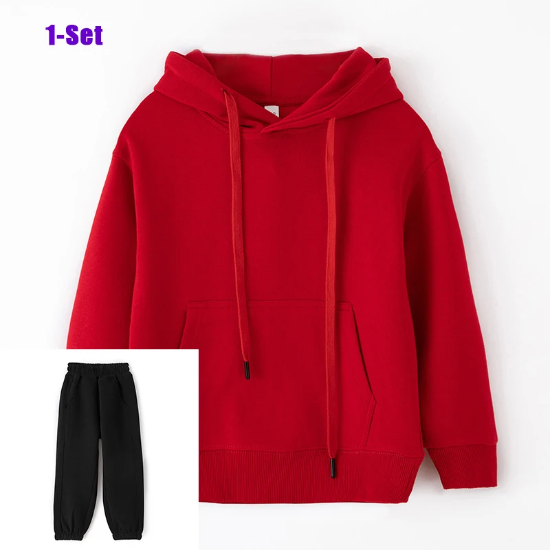 

Children's New High-quality and Fashionable Versatile Sweatshirt and Pants Set Comfortable Breathable Round Neck Hooded Pullover