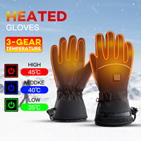 Electric Heated Gloves Motorcycle Winter Moto Heated Gloves Warm Waterproof Rechargeable Heating Thermal Gloves For Snowmobile