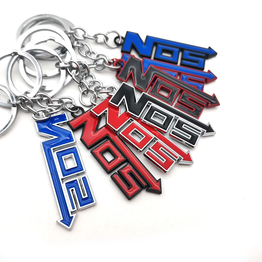 NOS keychain Tuning Keychain Car Modification Keychain Key Ring Key Chain Keychain Zinc Alloy Metal Key Ring For JDM Racing Fans