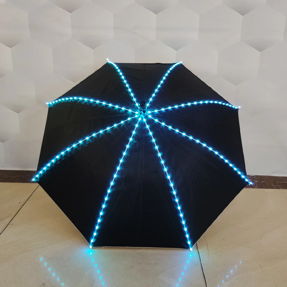 LED light umbrella Festival party stage dance performance led glow-in-the-dark props rechargeable multi-mode colorful umbrella