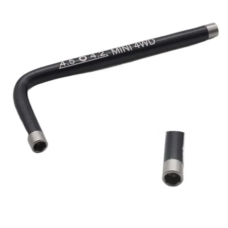 أداة تعديل السيارة الصغيرة 4WD ذاتية الصنع مفتاح ربط صامولة على شكل حرف L برأس مزدوج متعدد الألوان لصواميل Tamiya Mini 4WD Racer M2 #4