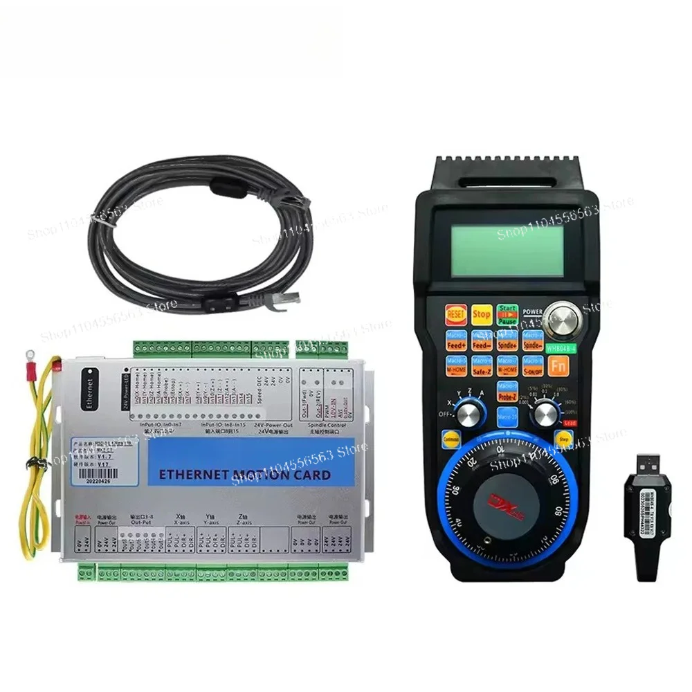 Плата управления движением с ЧПУ XHC 3/4/6-осевая – USB/Ethernet, 2000 кГц, с беспроводным ручным колесом управления для Mach3
