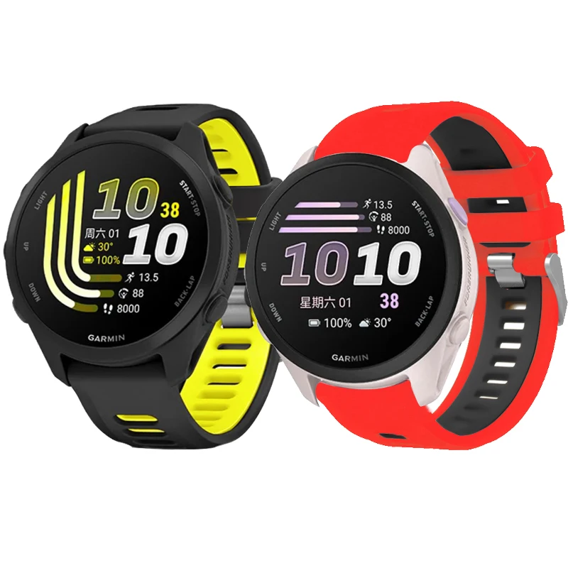 22mm 20mm Silikonarmband für Garmin Forerunner 165 265 70 170 570 970 55 965 255 955 Venu 4 3 2 45mm/Vivoactive 4/6/5 Armband W