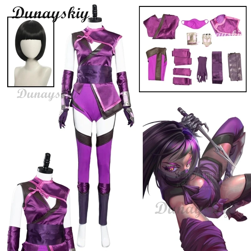 

Mortal Kombat 11 Cosplay Mileena Cosplay Costume Wig Dress Halloween Carnival Combat Suit Masks Roleplay Outfits Customized