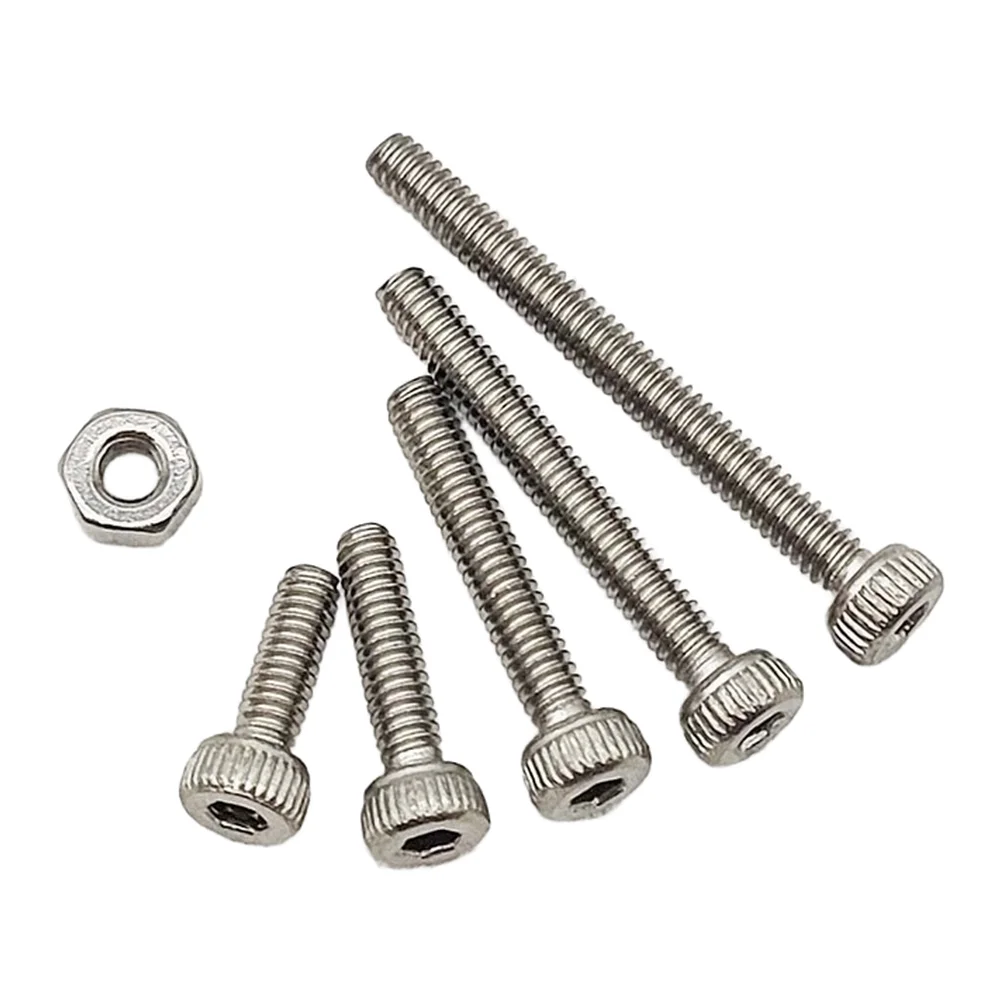 210pcs SS304 M2 Hex Socket Screws Cylindrical Head with M2 Nuts Set M2x6/8/12/16/20 Stainless Steel Fastening Kit